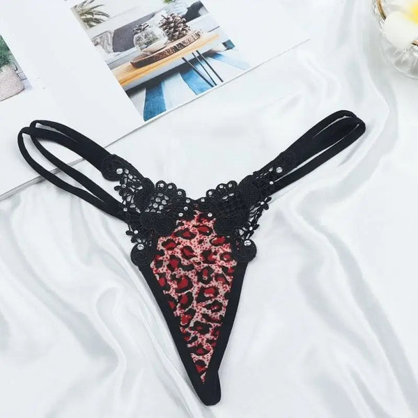 String Léopard Luxe Rouge